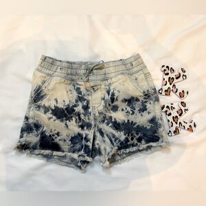 Tie-Dye navy kids denim shorts